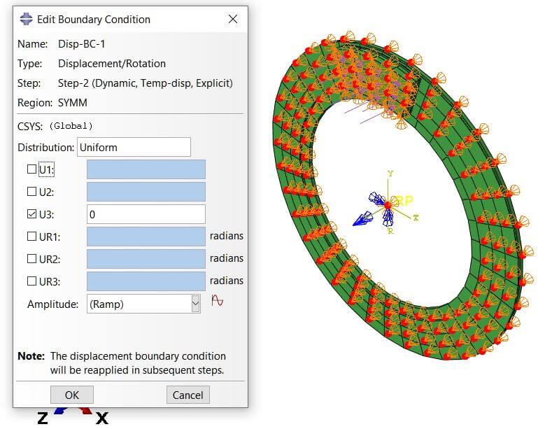 Brake Boundary condition in Abaqus