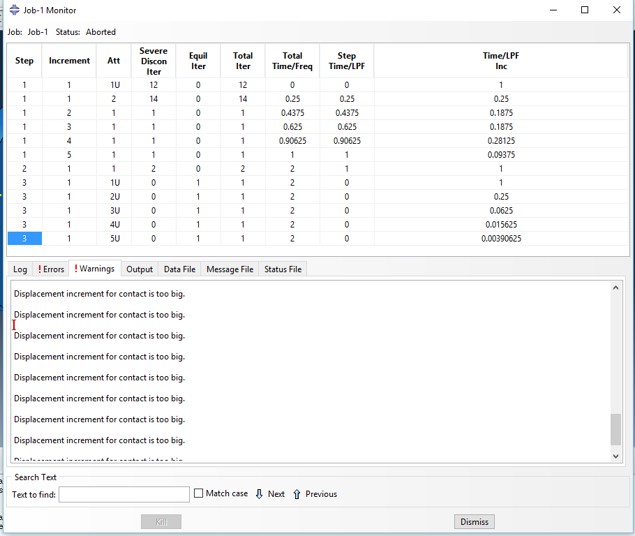 Large Displacement increment