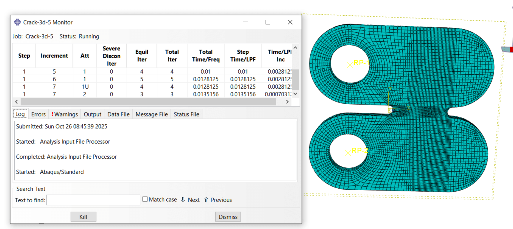 monitor job in Abaqus