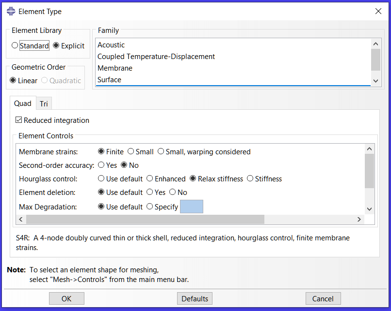 Abaqus Element types