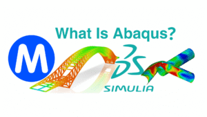 Abaqus FEA software interface showing a 3D model with stress contour results from a structural simulation analysis