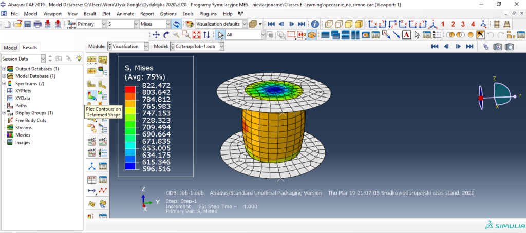 Abaqus simulation result for cold bulk metal forming
