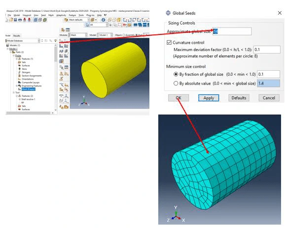 mesh grid for billet in Abaqus