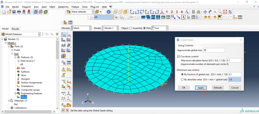 die mesh in Abaqus