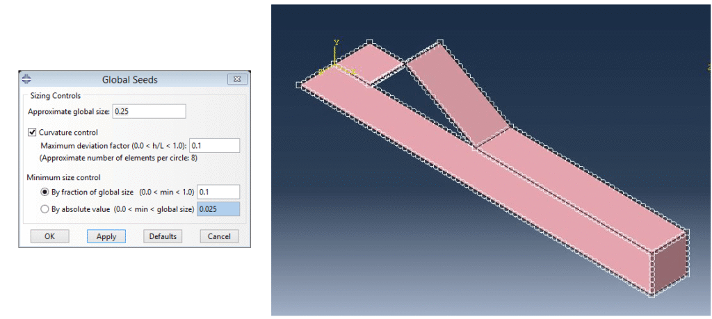 Setting the global mesh seed size in Abaqus before mesh generation
