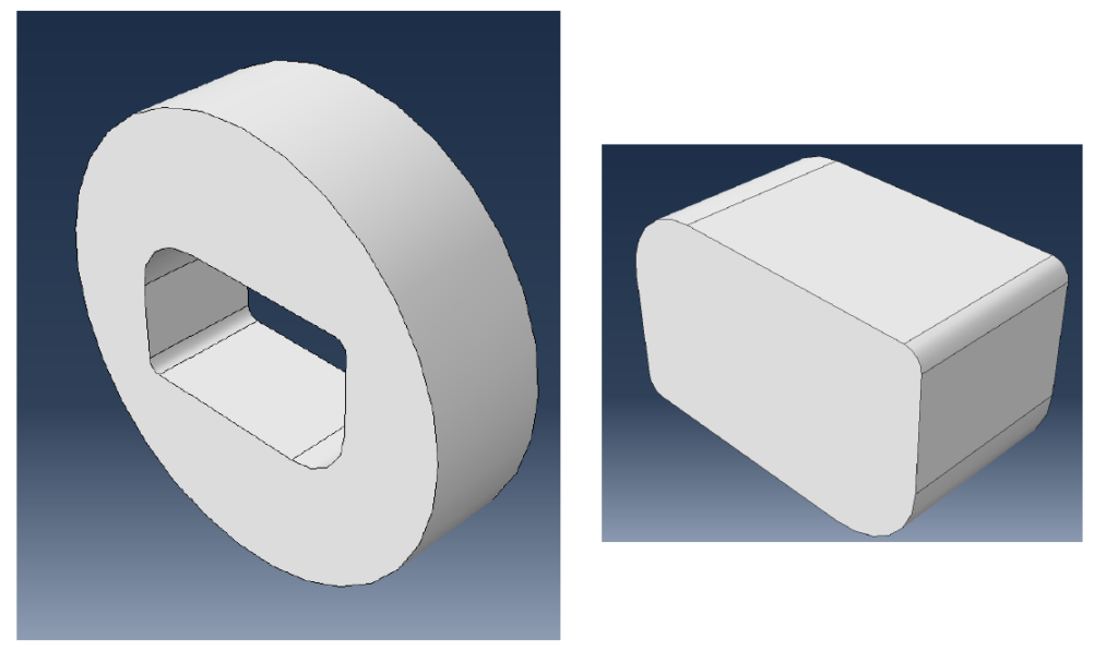 showing two separate parts in Abaqus for transient heat transfer simultion