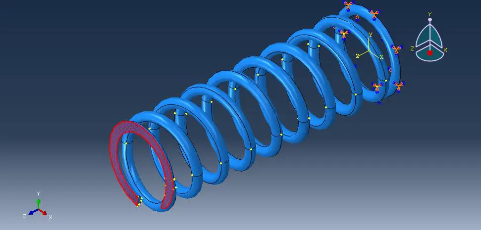 Amplitude definition for oscillating load applied in spring modeling using Abaqus dynamic analysis