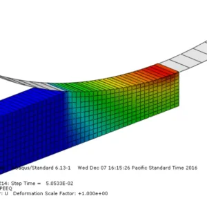Finite element mesh of a thick metal plate and rollers for rolling process simulation in Abaqus CAE