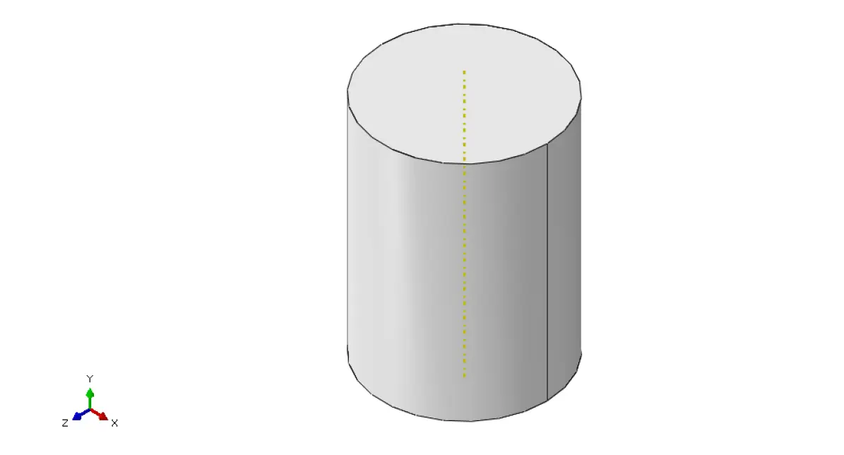 3D geometry of a thin-walled cylindrical oil storage tank modeled in Abaqus CAE.