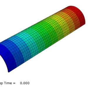 Initial temperature field of a welded pipe before cooling analysis in an Abaqus transient heat transfer simulation.