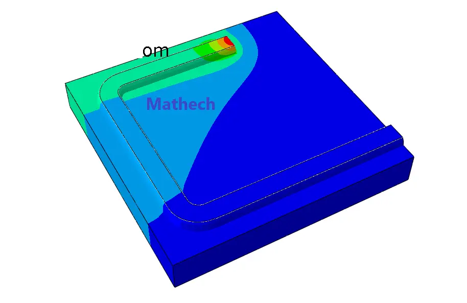 Transient temperature distribution during spiral-path welding simulation using DFLUX in Abaqus.