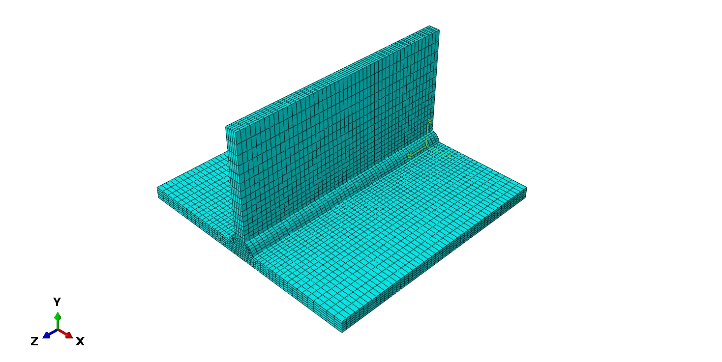 Mesh part in Abaqus for Welding simulation | TEE joint